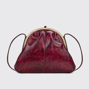 Patricia Nash Silvia Frame Bag Etched Roses Leather Bag.